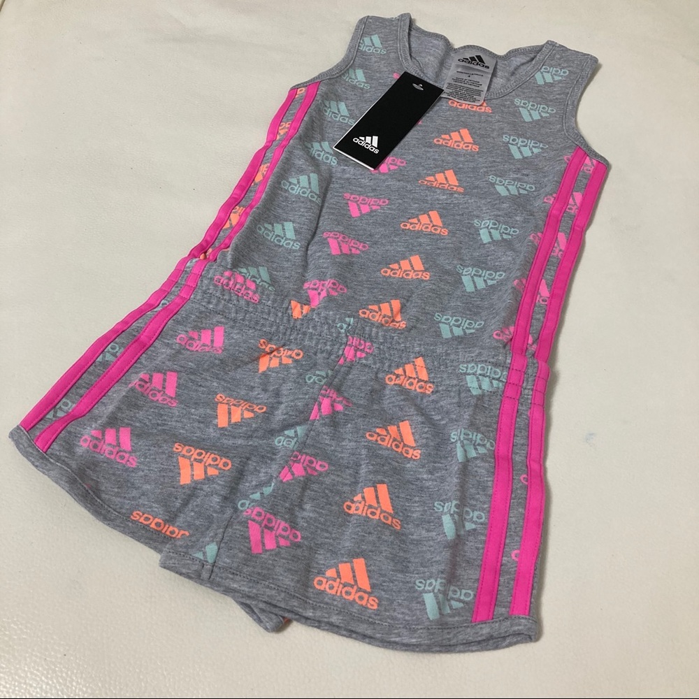 Adidas cute colorful neon colors pink romper - Picture 2 of 7